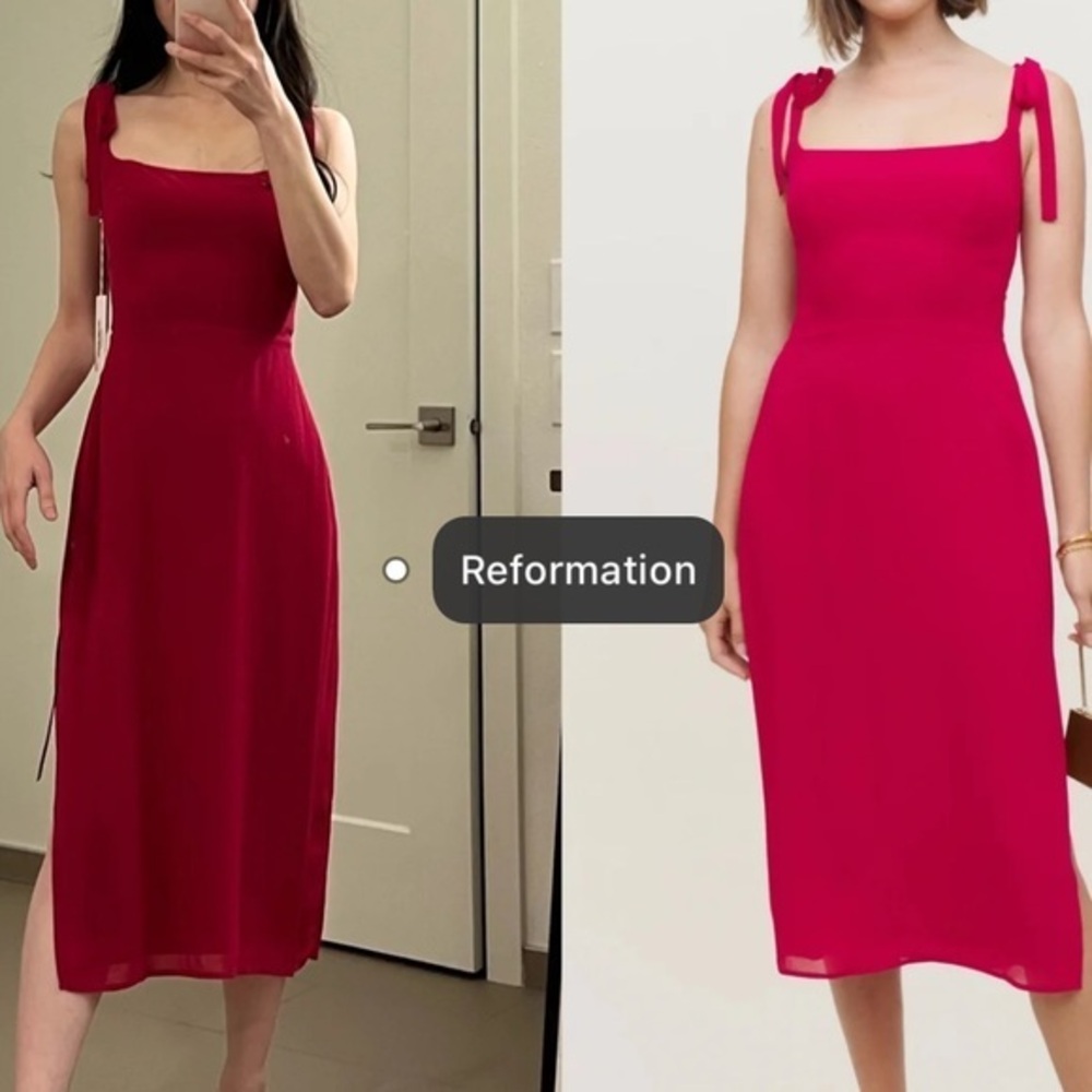 NWOT- Reformation Besse Dress Rhubarb